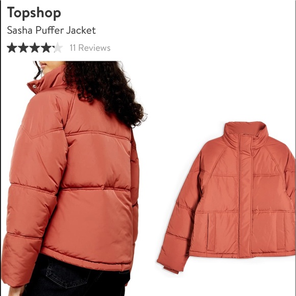 Topshop Sasha Puffer Jacket L Nwt 